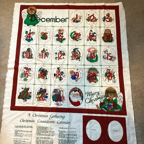 Wamsutta A Christmas Gathering Advent Fabric Panel Calendar Sewing Quilting - Picture 1 of 4